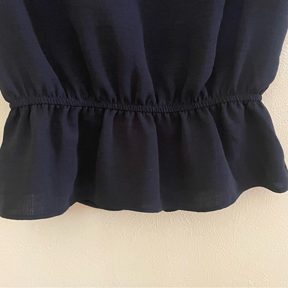 TOPSHOP Black Peplum Top Sz-2 - Picture 6 of 9